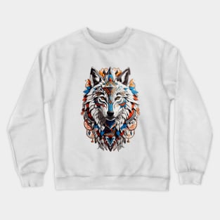 The majestic tribal white wolf Crewneck Sweatshirt